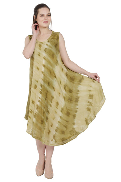 Rippled Tie Dye Beach Umbrella Dress UD48-2306 - Advance Apparels Inc