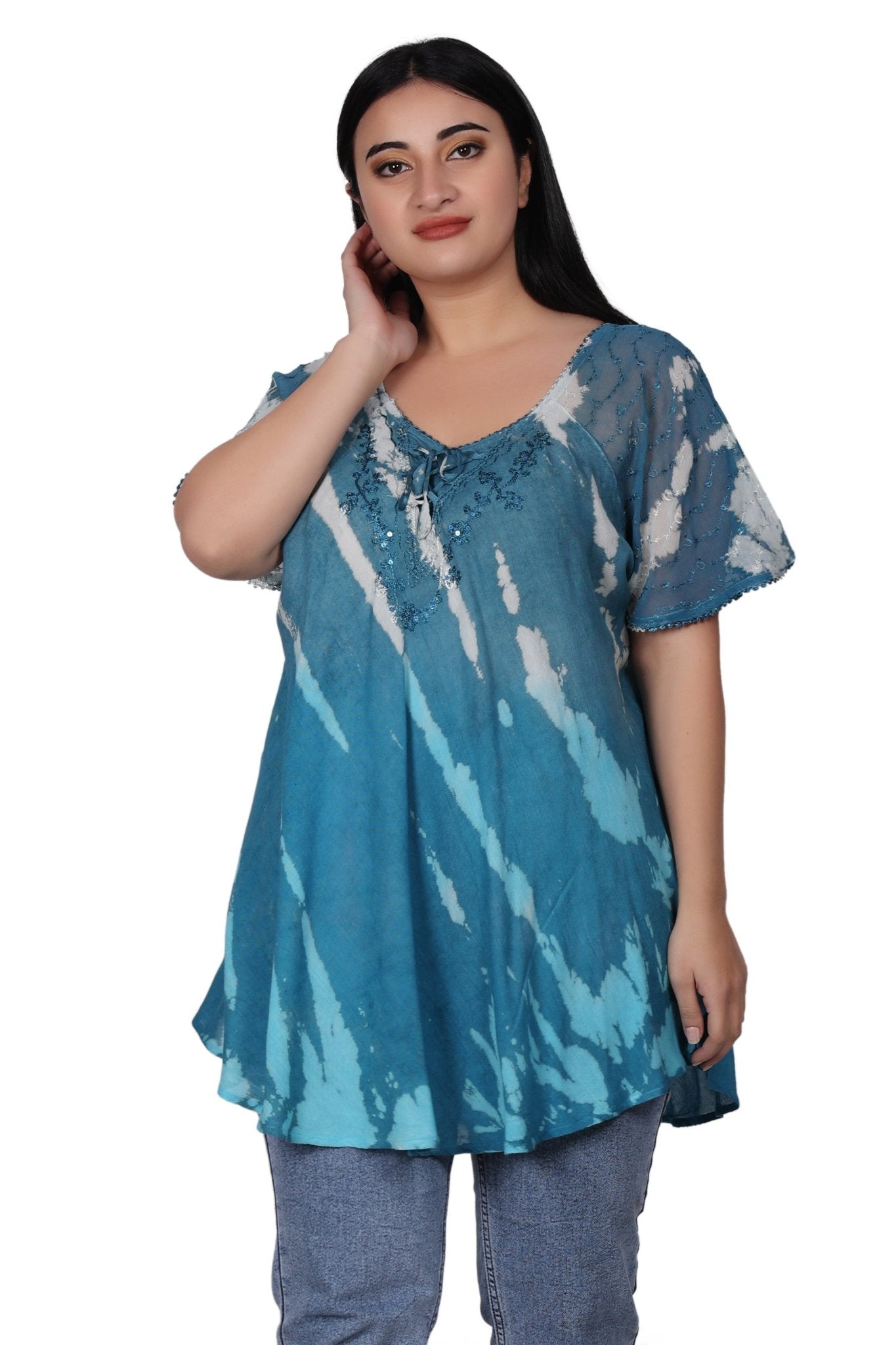 Riptide Tie Dye Blouse 302209 - Advance Apparels Inc