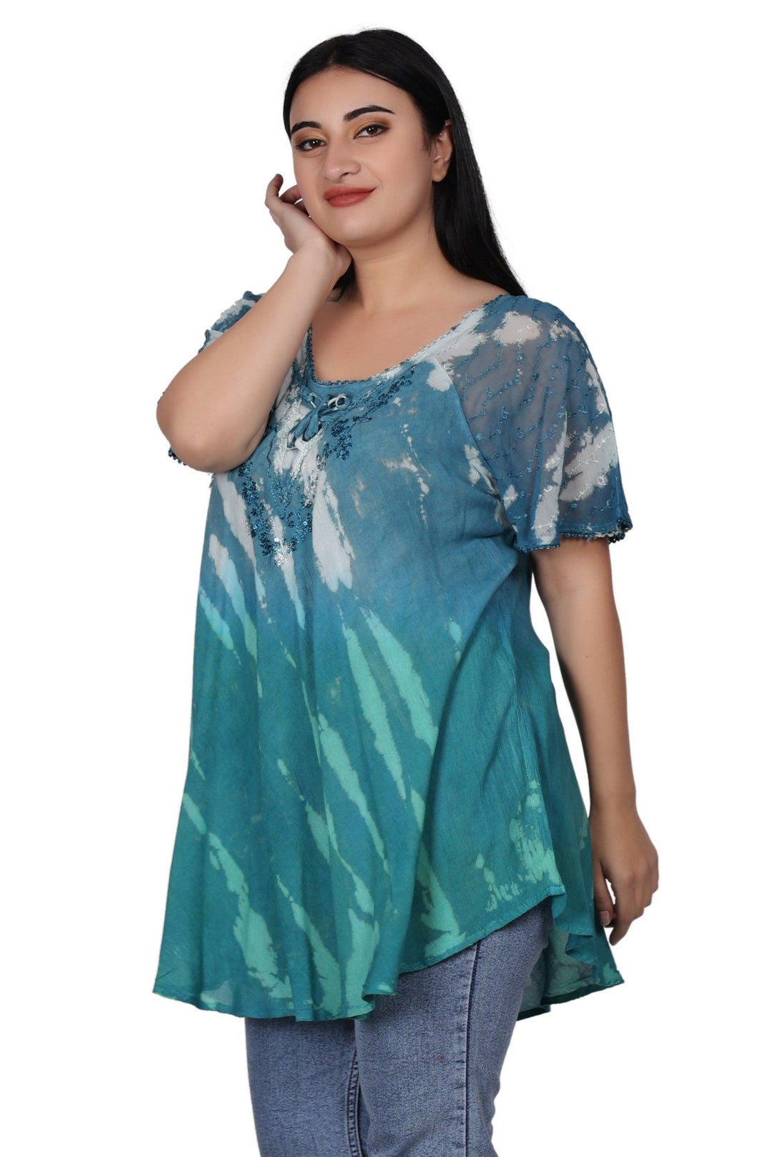 Riptide Tie Dye Blouse 302209 - Advance Apparels Inc