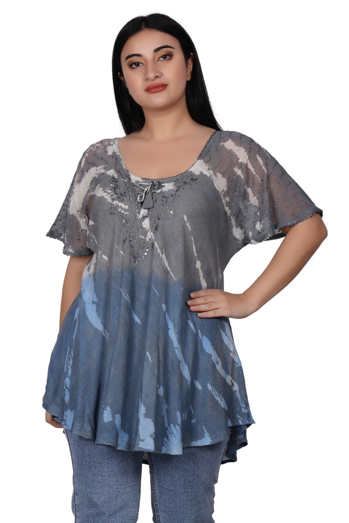 Riptide Tie Dye Blouse 302209 - Advance Apparels Inc