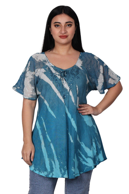 Riptide Tie Dye Blouse 302209 - Advance Apparels Inc