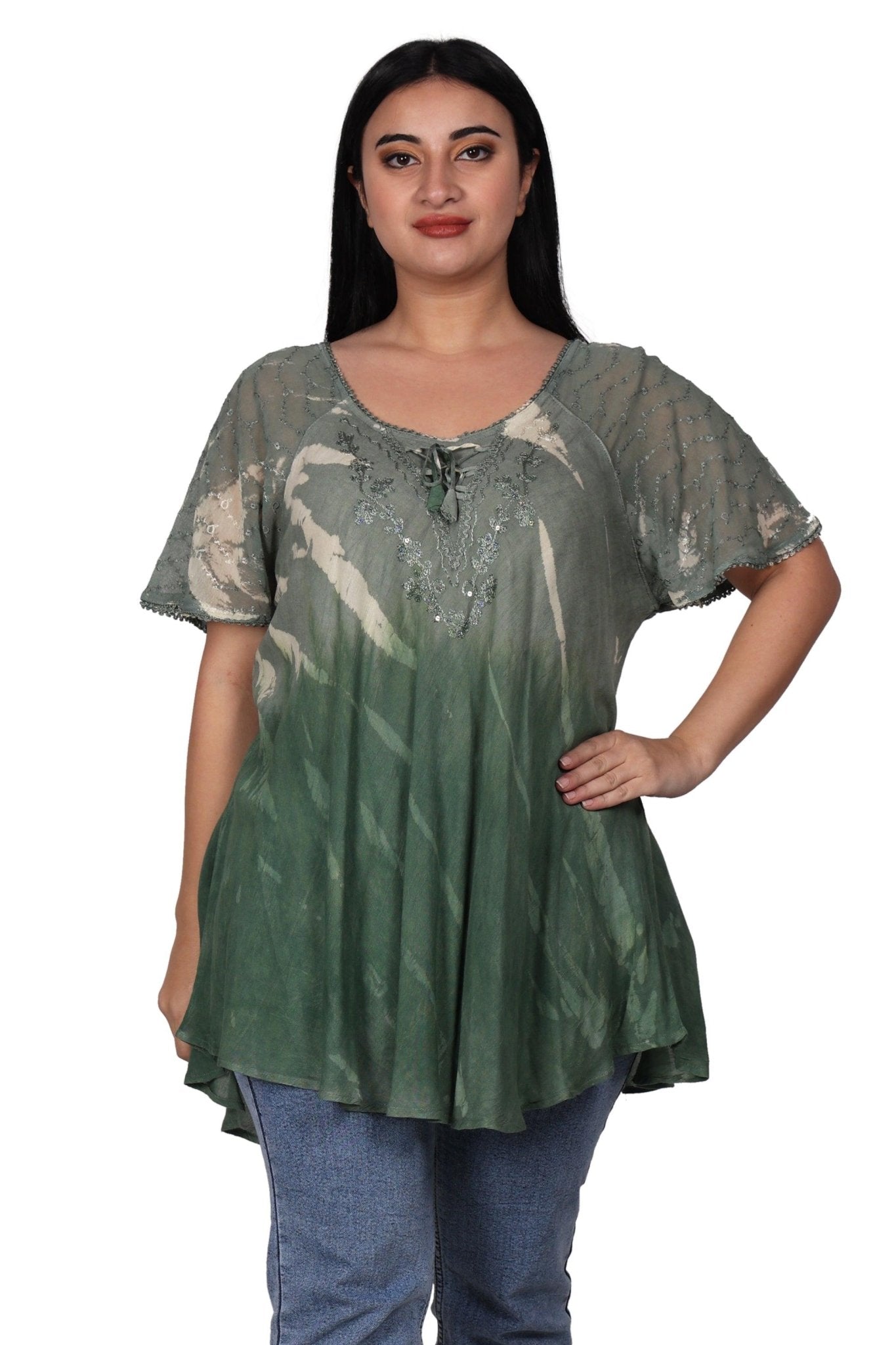 Riptide Tie Dye Blouse 302209 - Advance Apparels Inc