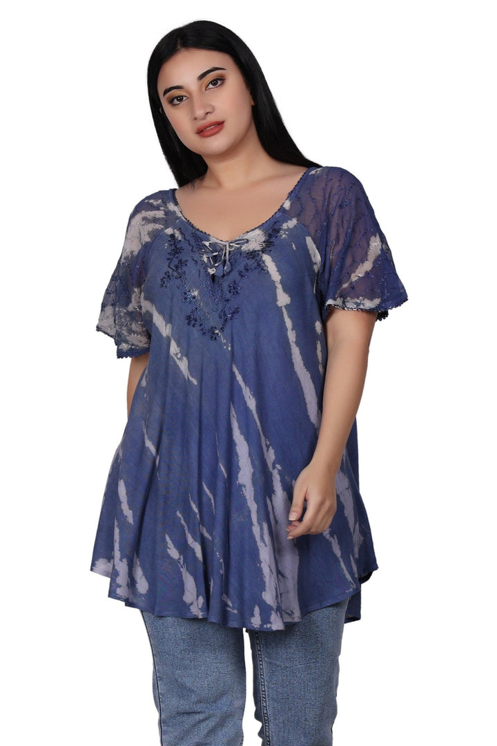 Riptide Tie Dye Blouse 302209 - Advance Apparels Inc