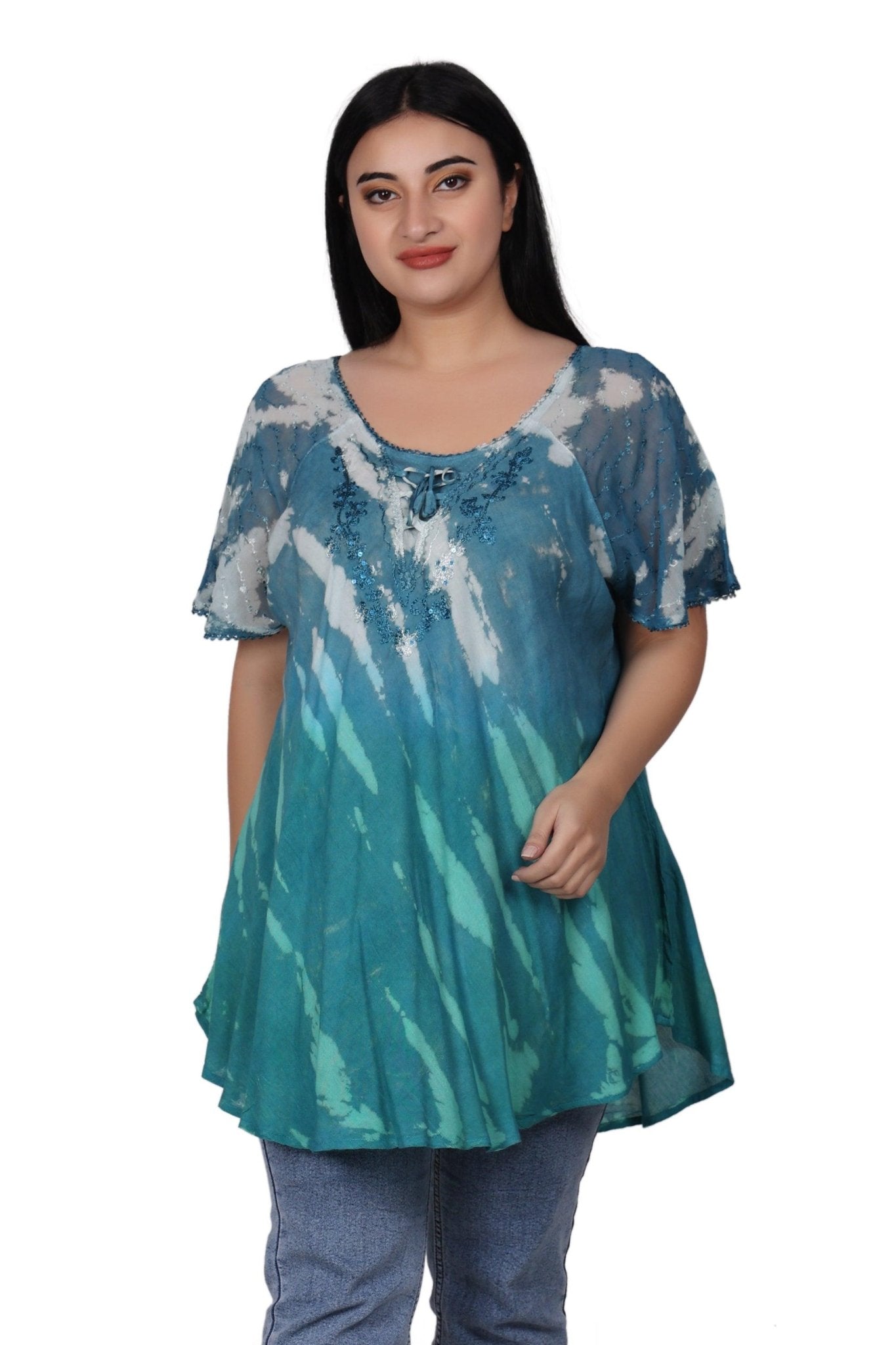 Riptide Tie Dye Blouse 302209 - Advance Apparels Inc