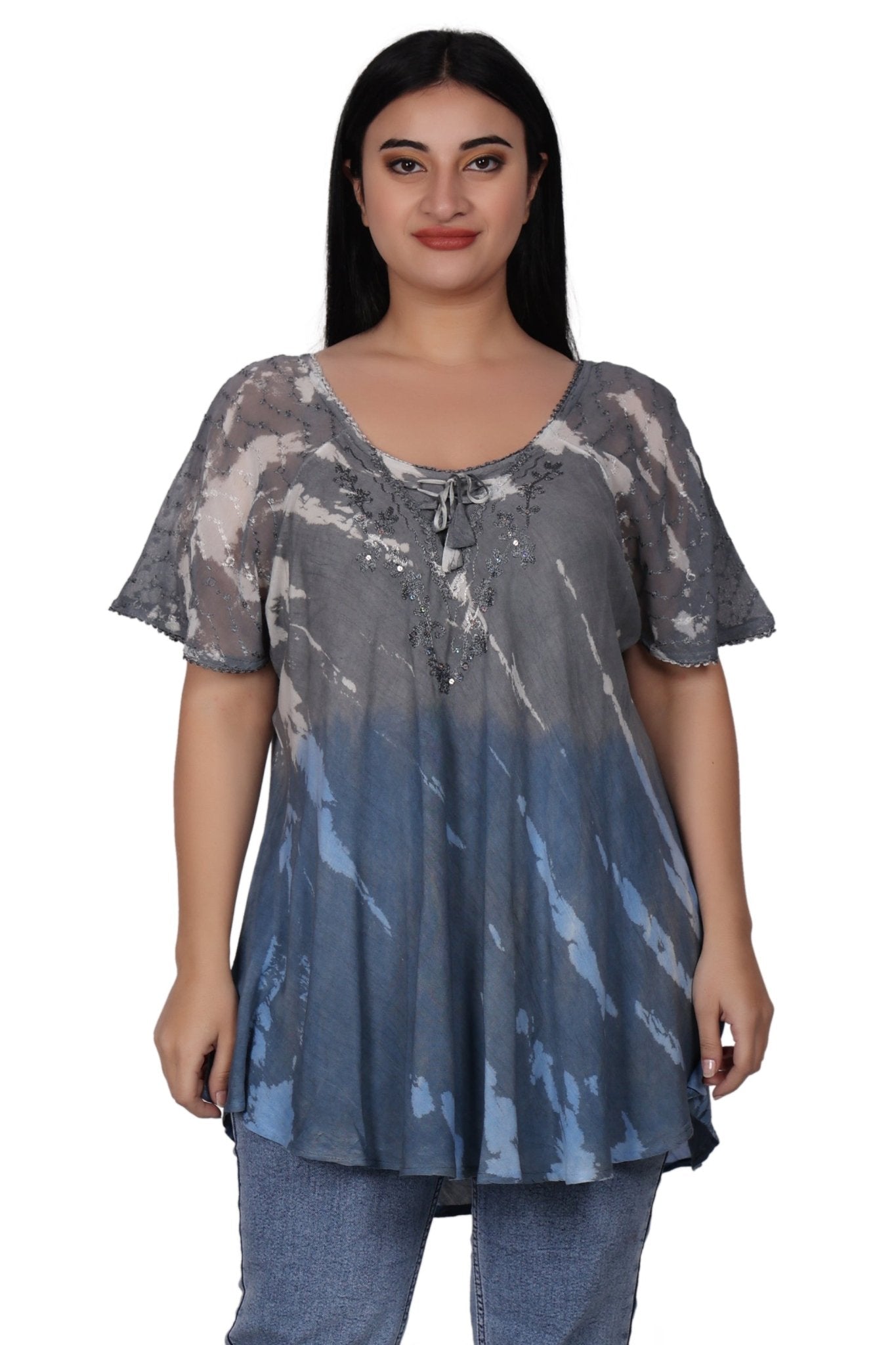 Riptide Tie Dye Blouse 302209 - Advance Apparels Inc