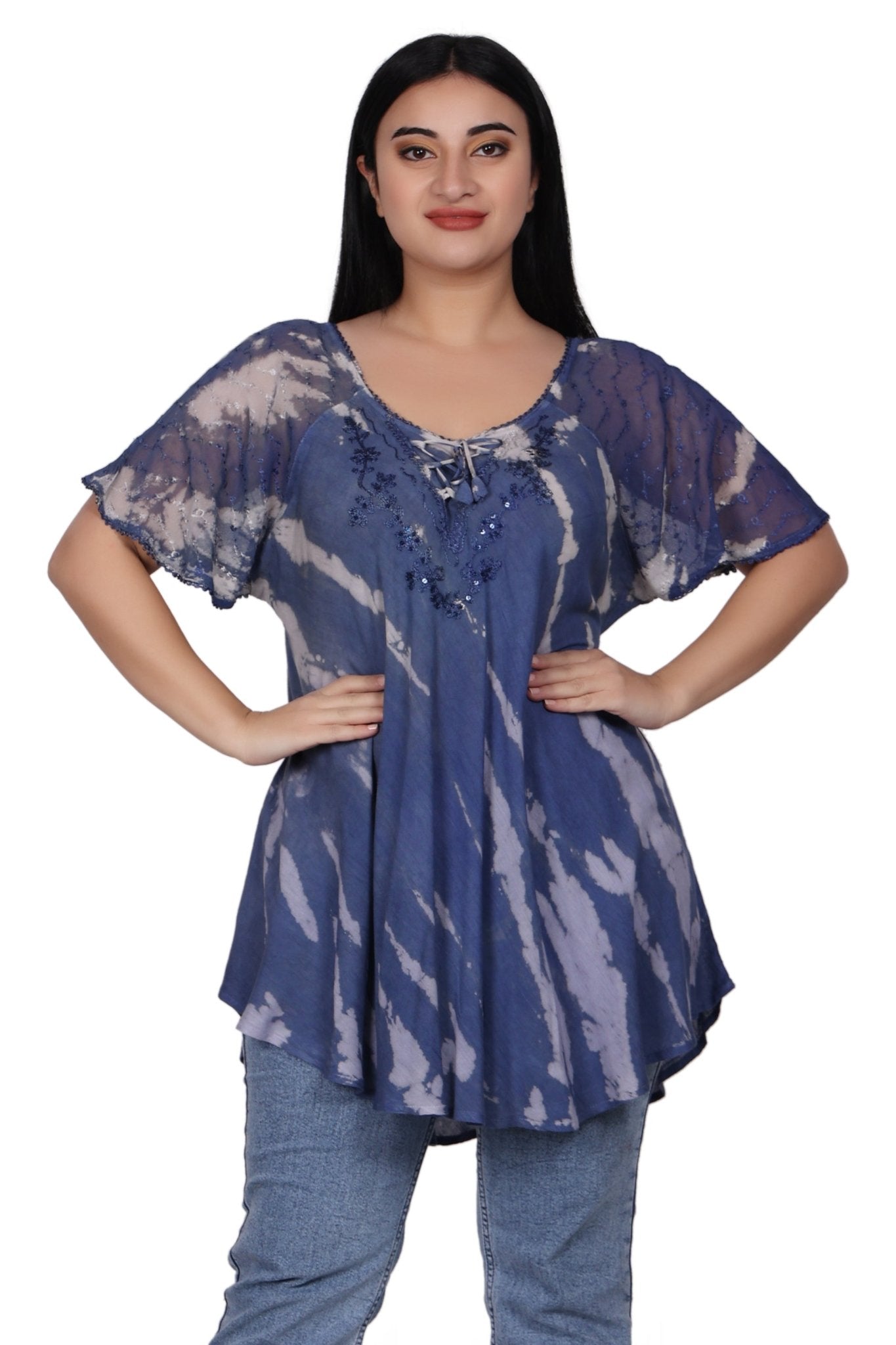 Riptide Tie Dye Blouse 302209 - Advance Apparels Inc