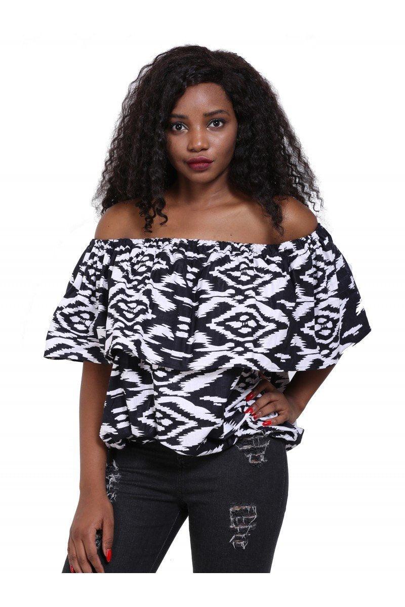 Ruffled Off Shoulder Blouse 2167 - Advance Apparels Inc