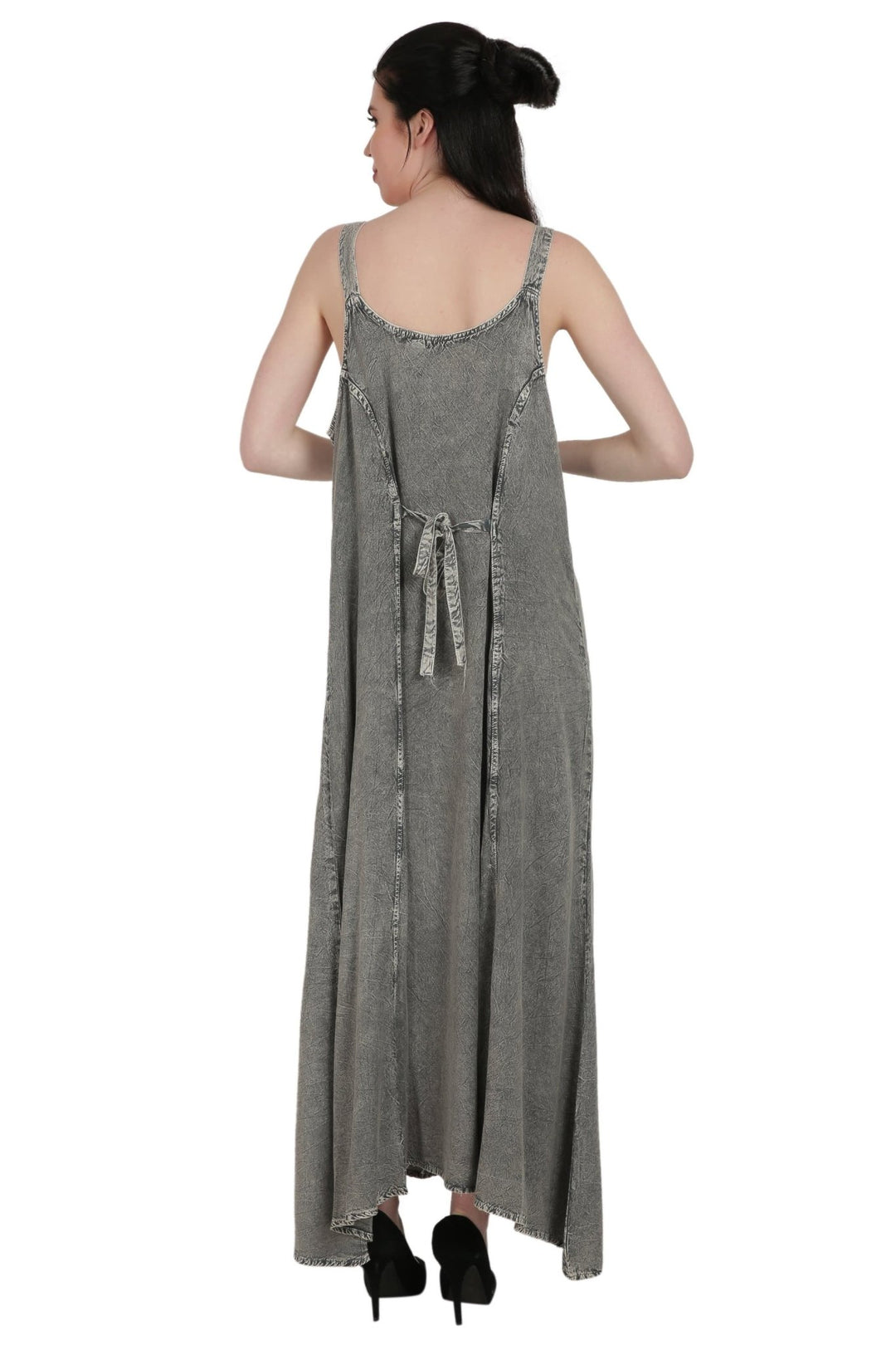 Scooped Neck Acid Wash Dress (S/M-1X/2X) 4 Colors ADL20321 - Advance Apparels Inc