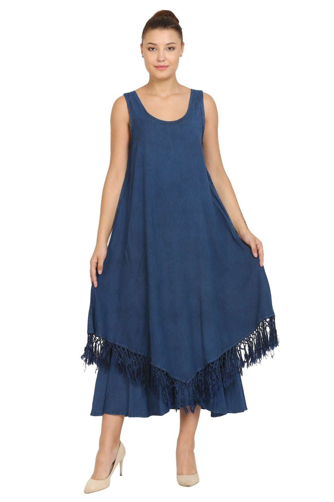 Shawl Pullover Acid Wash Dress 15222 - Advance Apparels Inc