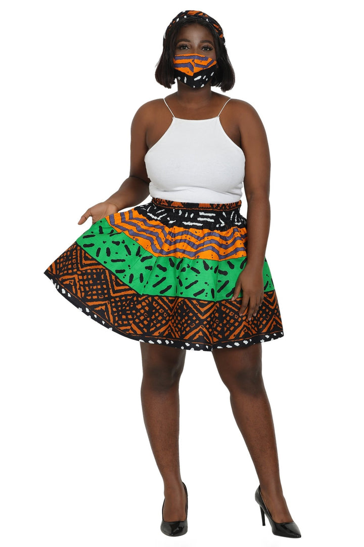 Short Length African Print Skirt One Size Fits Most 16412 - Advance Apparels Inc