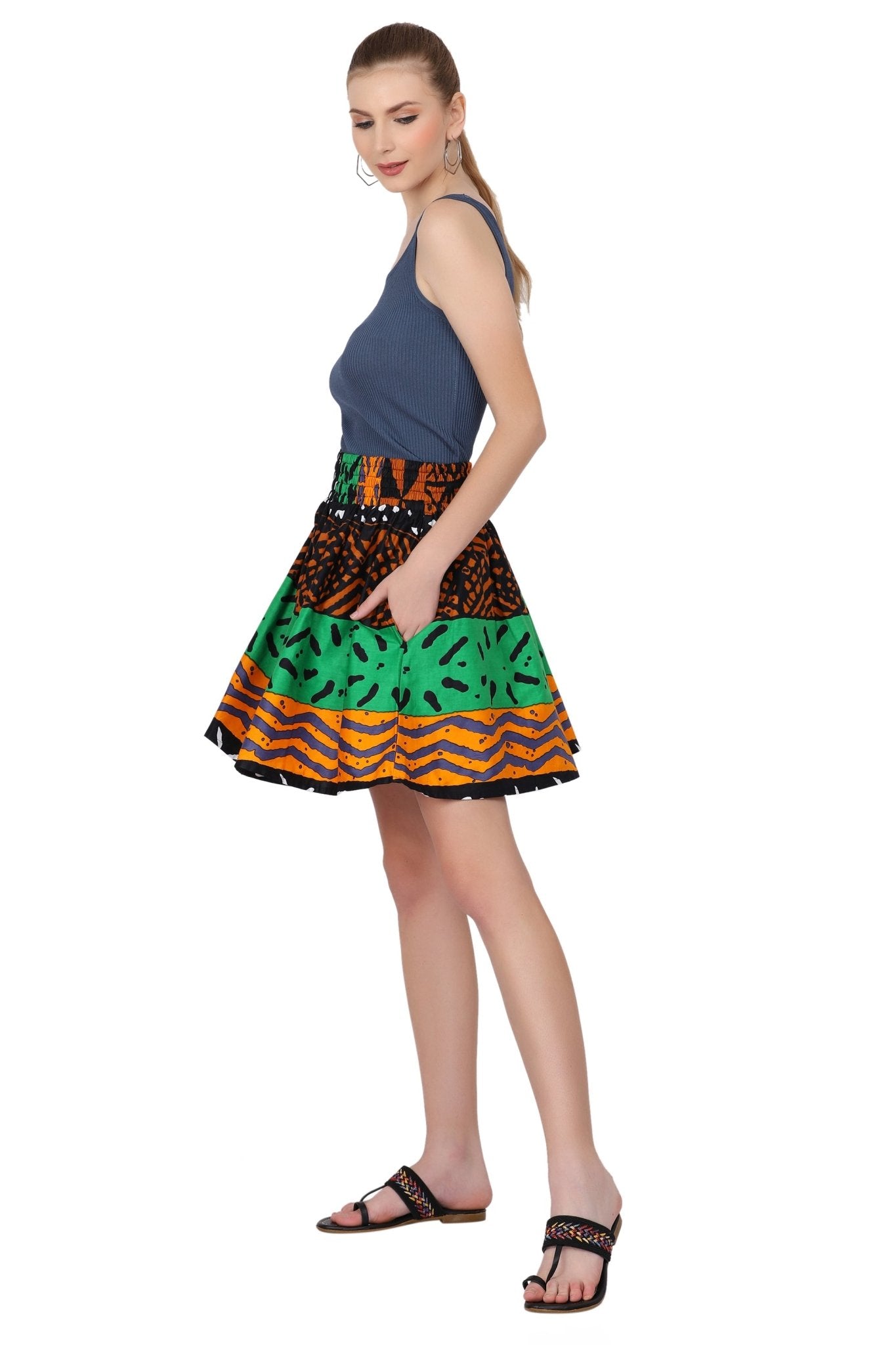 Short Length African Print Skirt One Size Fits Most 16412 - Advance Apparels Inc