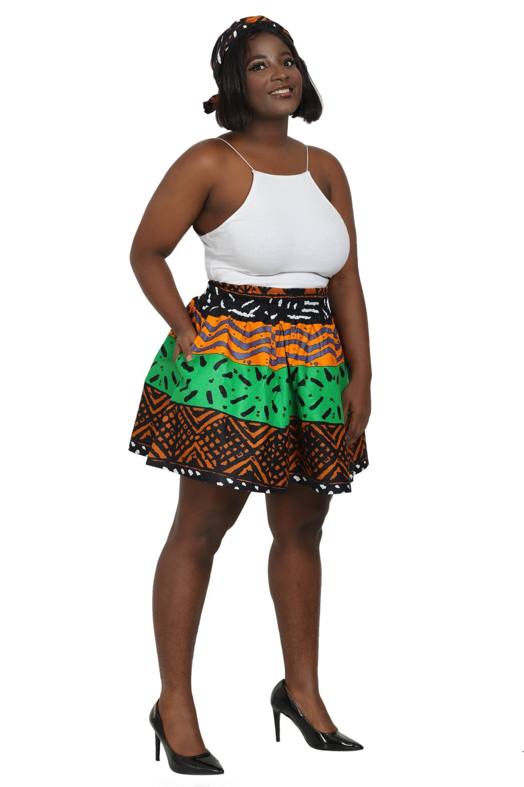 Short Length African Print Skirt One Size Fits Most 16412 - Advance Apparels Inc