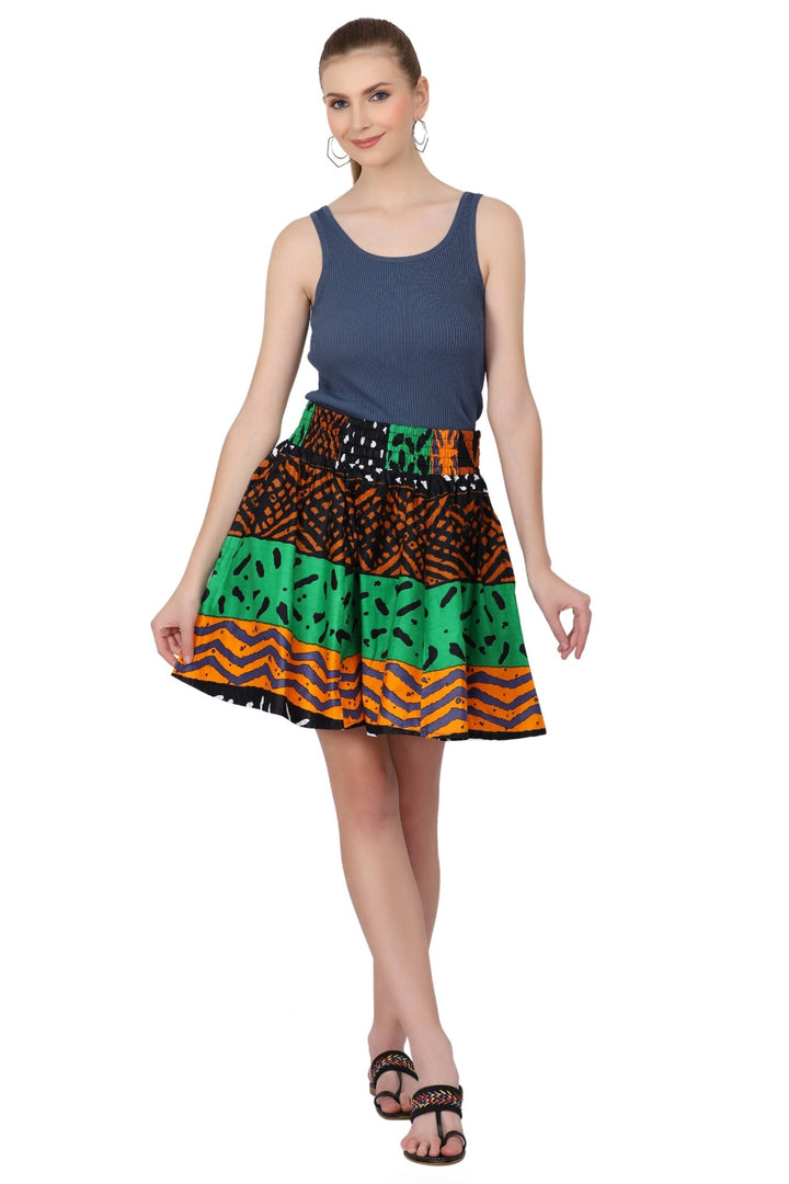 Short Length African Print Skirt One Size Fits Most 16412 - Advance Apparels Inc