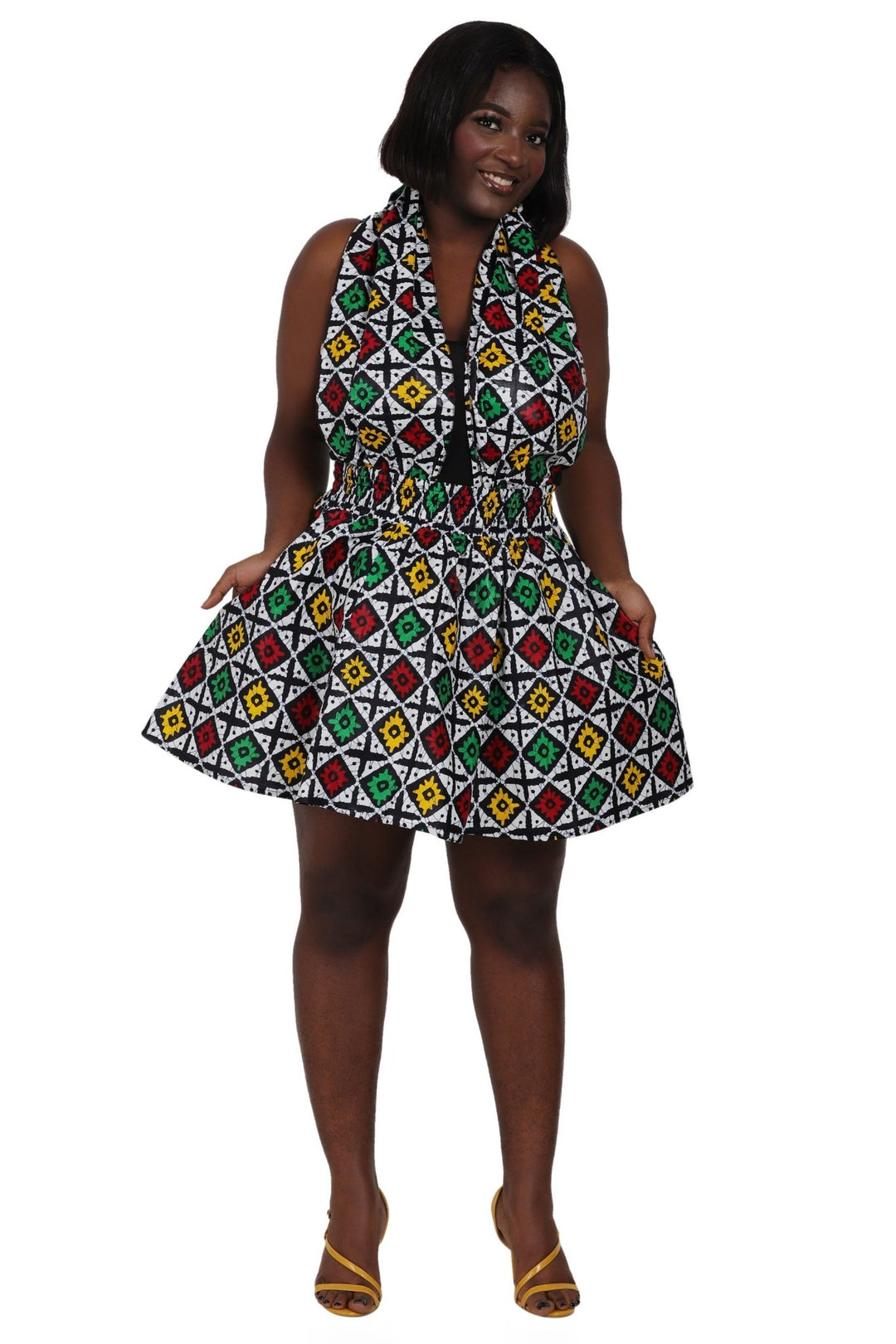 Short Length African Print Skirt One Size Fits Most 16412 - Advance Apparels Inc