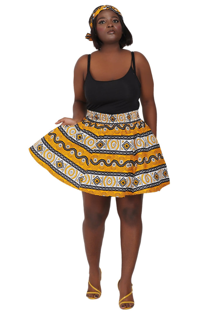 Short Length African Print Skirt One Size Fits Most 16412 - Advance Apparels Inc