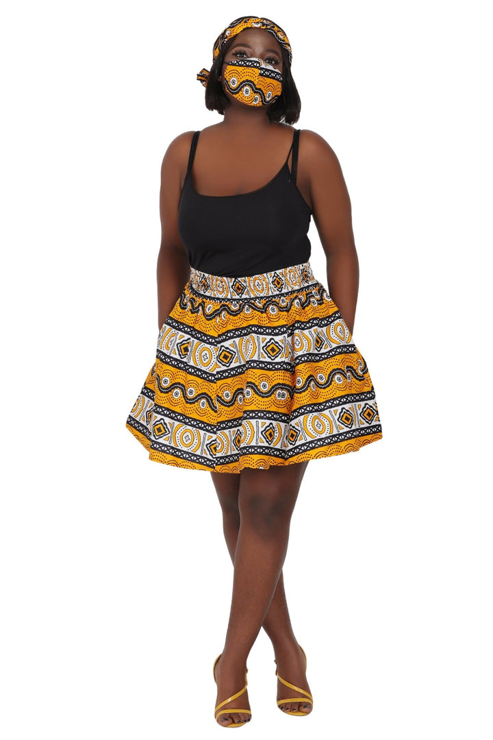 Short Length African Print Skirt One Size Fits Most 16412 - Advance Apparels Inc