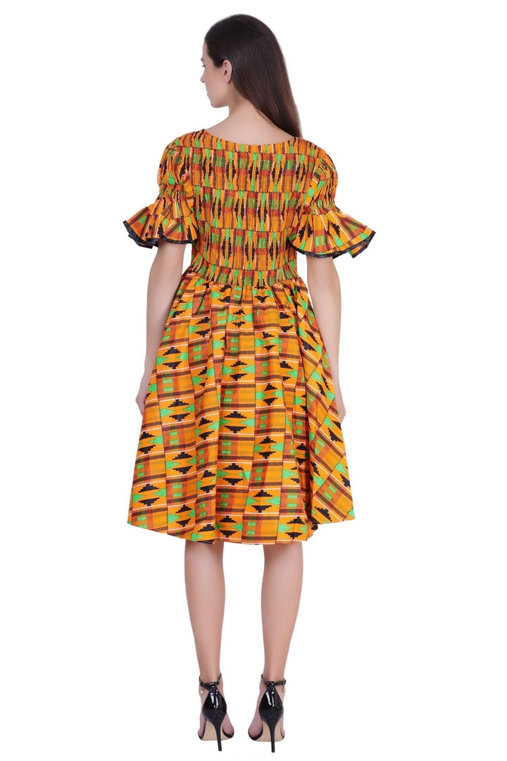 Short Sleeve Ankara Maxi Dress 2256 - Advance Apparels Inc