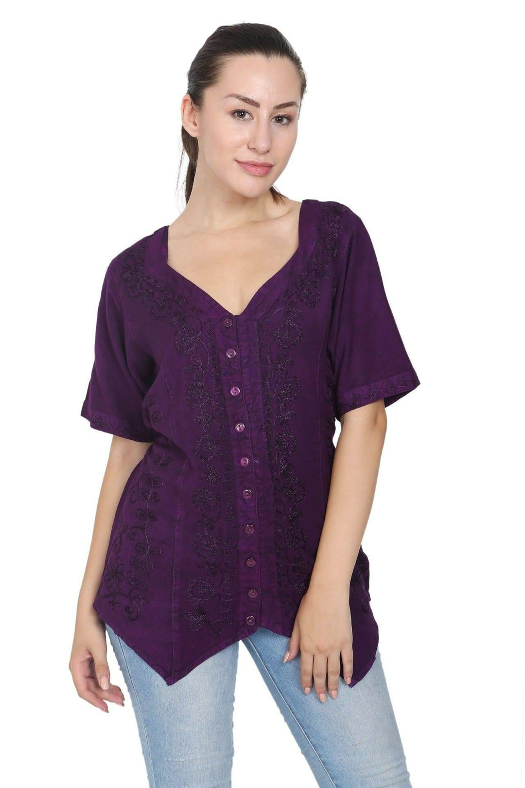 Short Sleeve Renaissance Blouse (SM-1X/2X) 1664 - Advance Apparels Inc