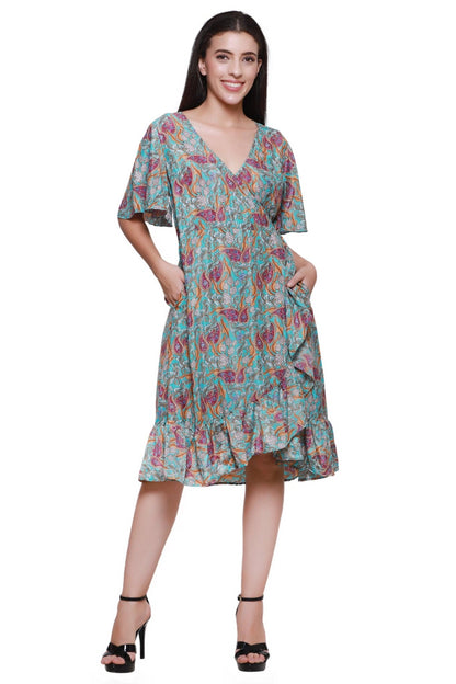 Silk Wrap Dress AB22014 - Advance Apparels Inc