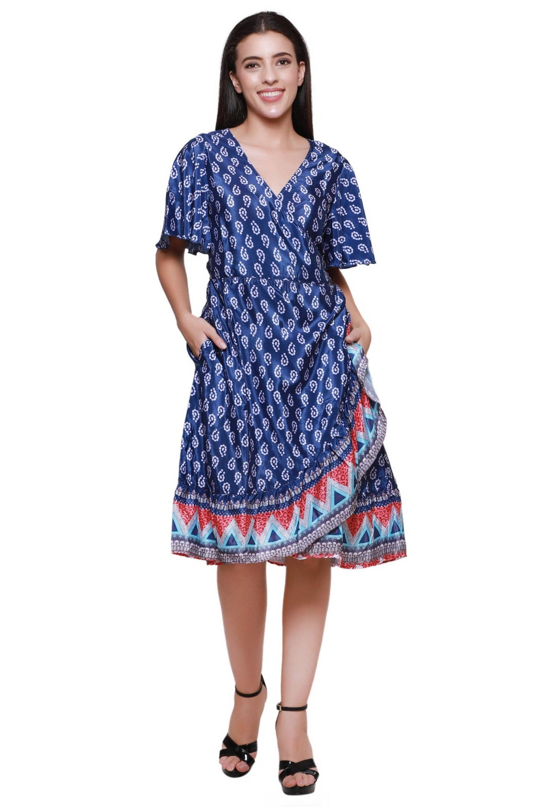 Silk Wrap Dress AB22023 - Advance Apparels Inc