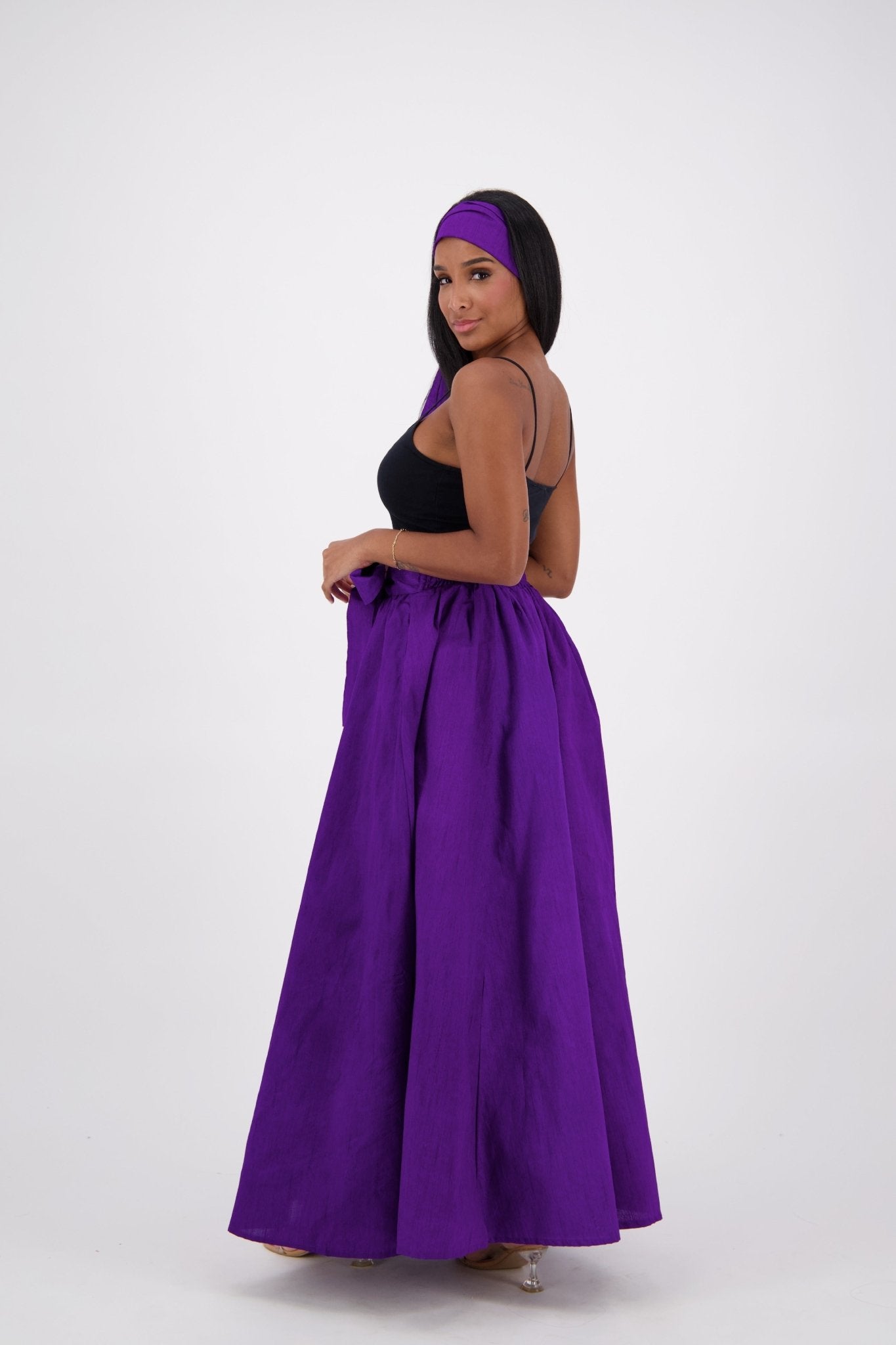 SIlk/Poly Blend Long Maxi Skirt 24317 Purple - Advance Apparels Inc