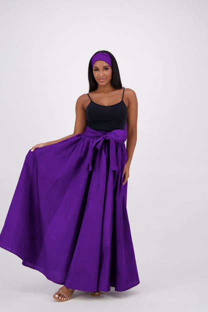 SIlk/Poly Blend Long Maxi Skirt 24317 Purple - Advance Apparels Inc