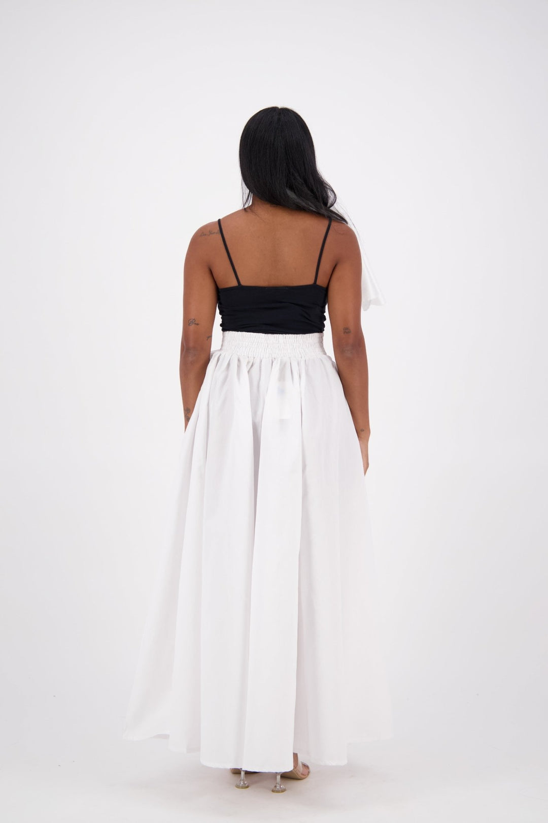 SIlk/Poly Blend Long Maxi Skirt 24317 White - Advance Apparels Inc