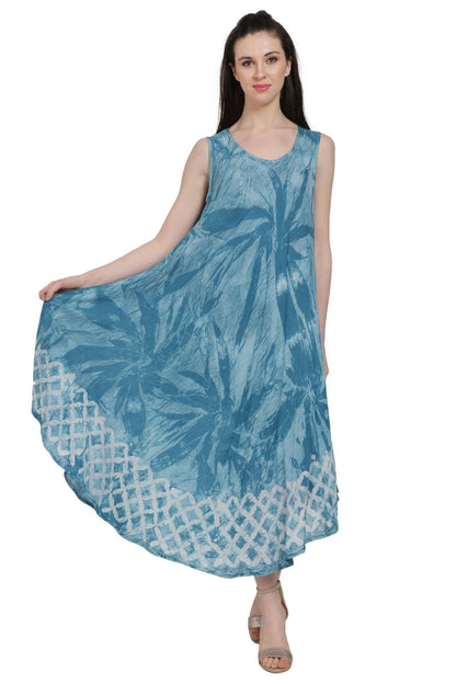 Sleeveless Palm Tree Tie Dye Dress UD52-2321 - Advance Apparels Inc