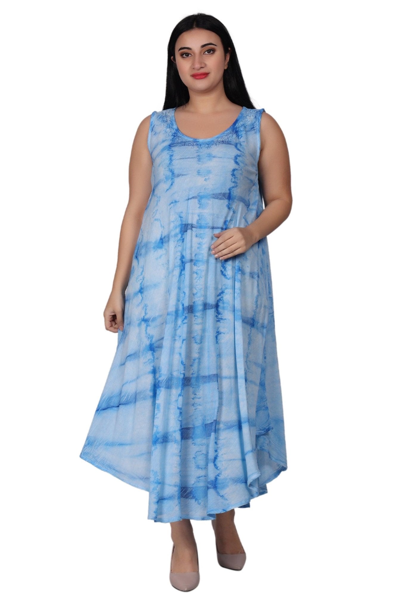 Sleeveless Tie Dye Beach Dress 522138R - Advance Apparels Inc