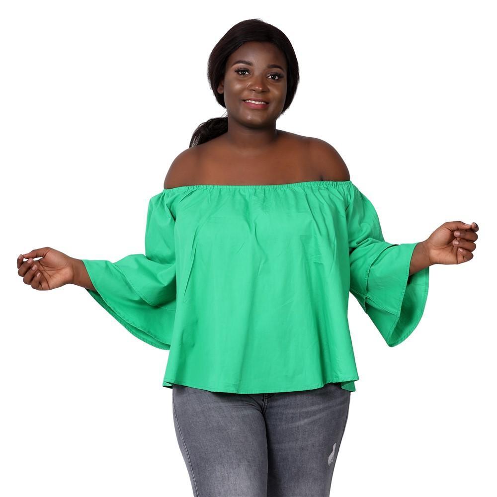 Solid Color Off Shoulder Ankara Blouse (9 Colors) 466 - Advance Apparels Inc