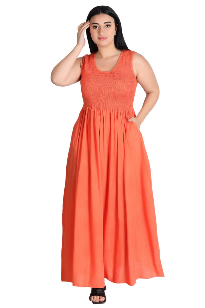 Solid Color Smock Dress 522210 - Advance Apparels Inc