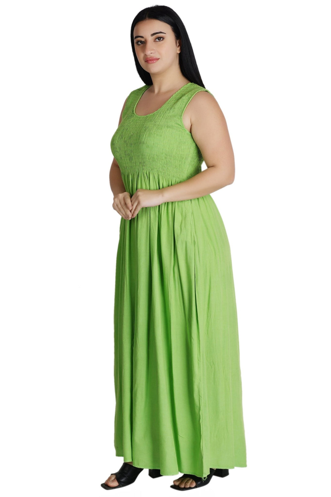 Solid Color Smock Dress 522210 - Advance Apparels Inc