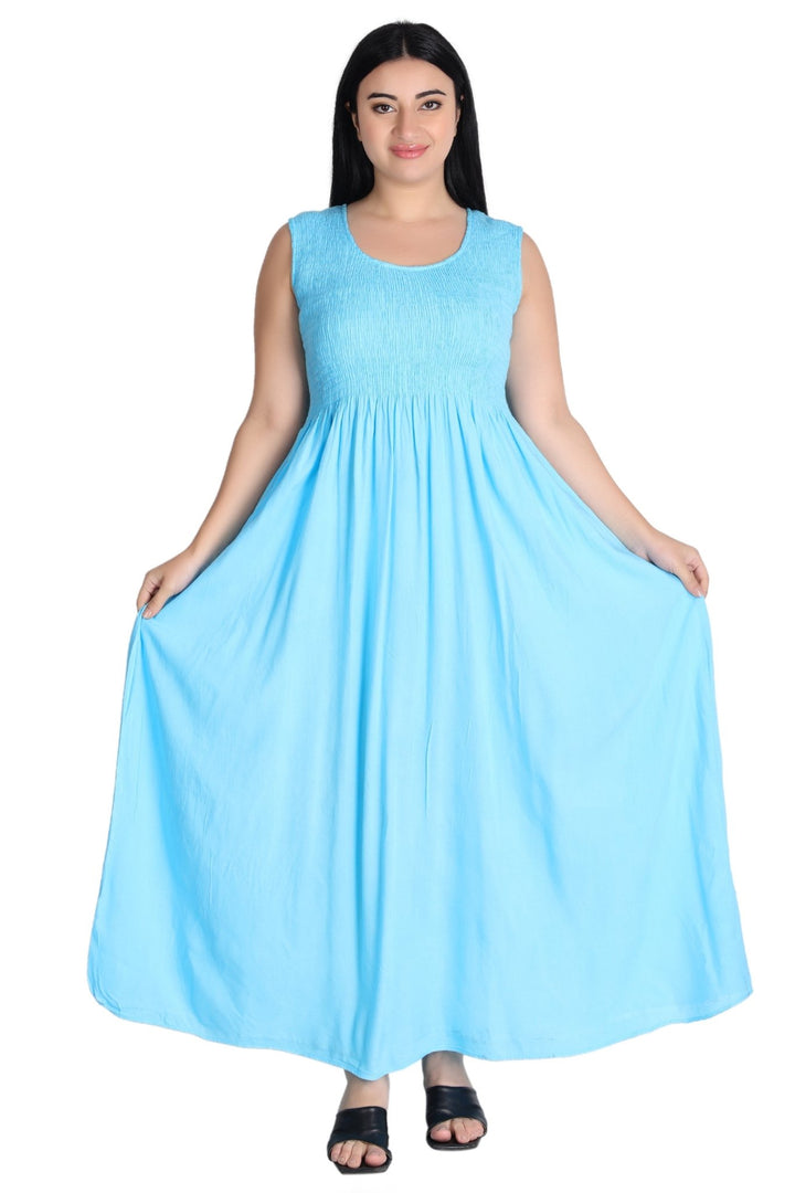 Solid Color Smock Dress 522210 - Advance Apparels Inc