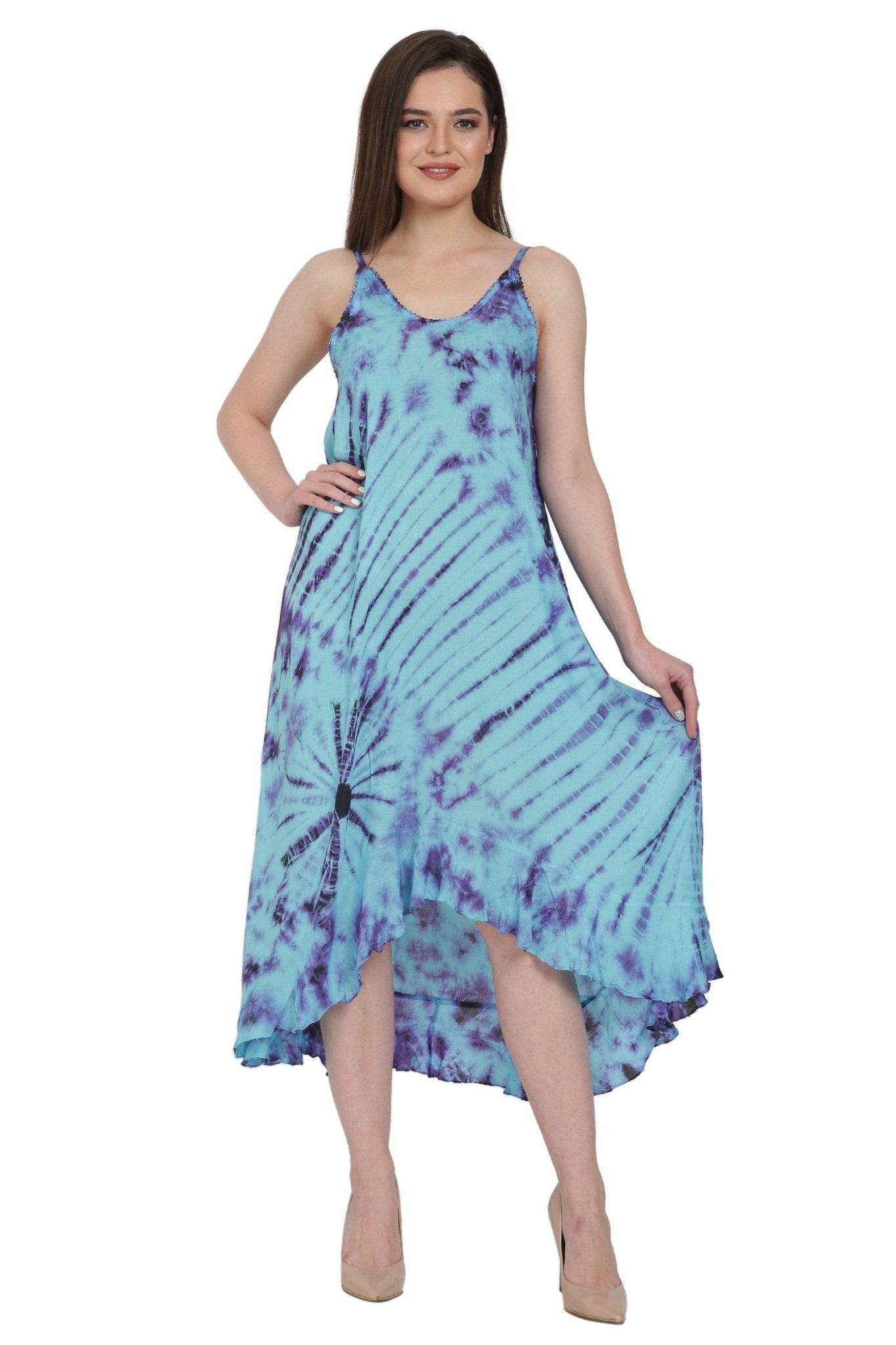 Spaghetti Strap Tie Dye Beach Dress TD-831 - Advance Apparels Inc