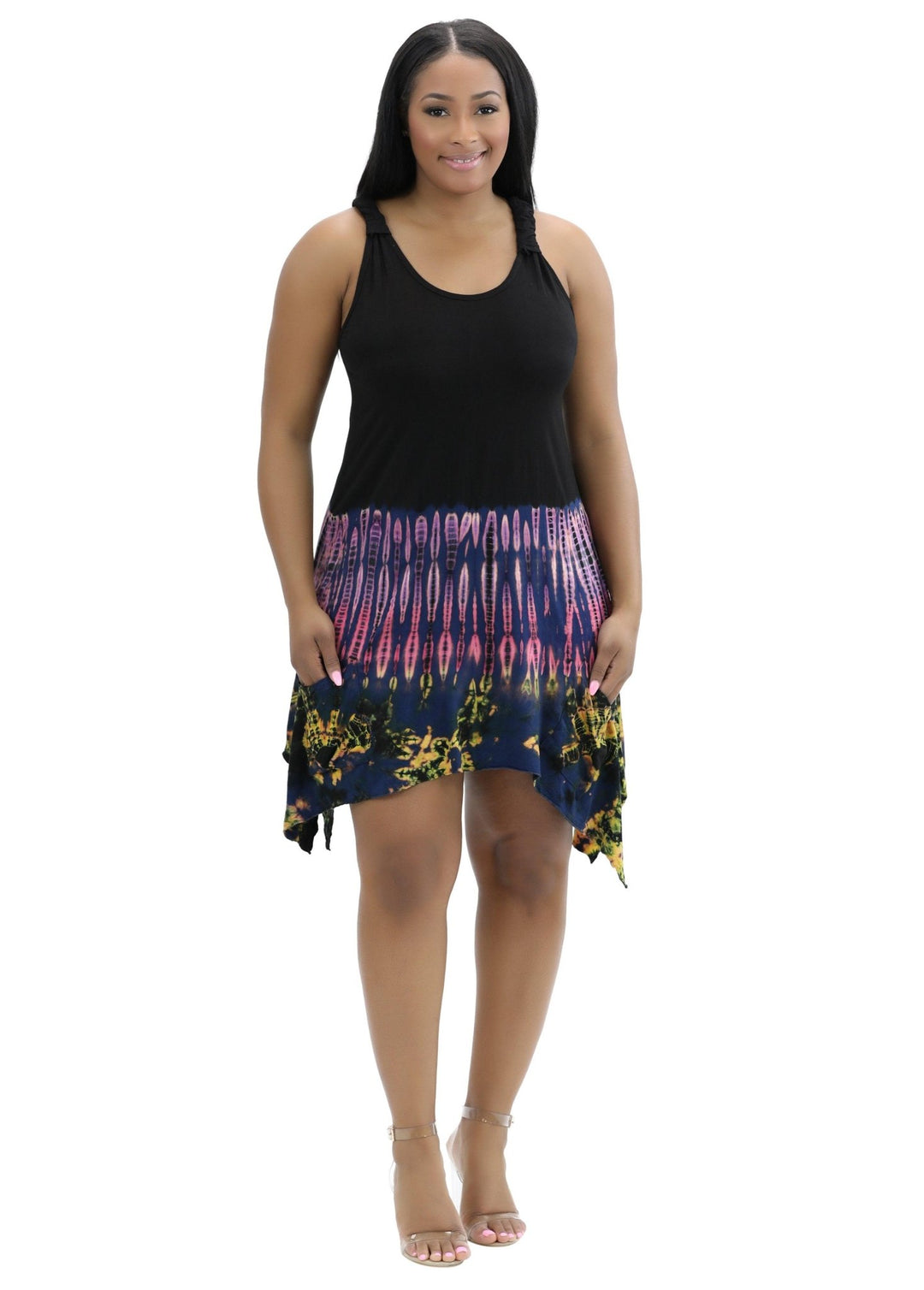 Spandex Tie Dye Dress w/ Pockets SP19 - Advance Apparels Inc