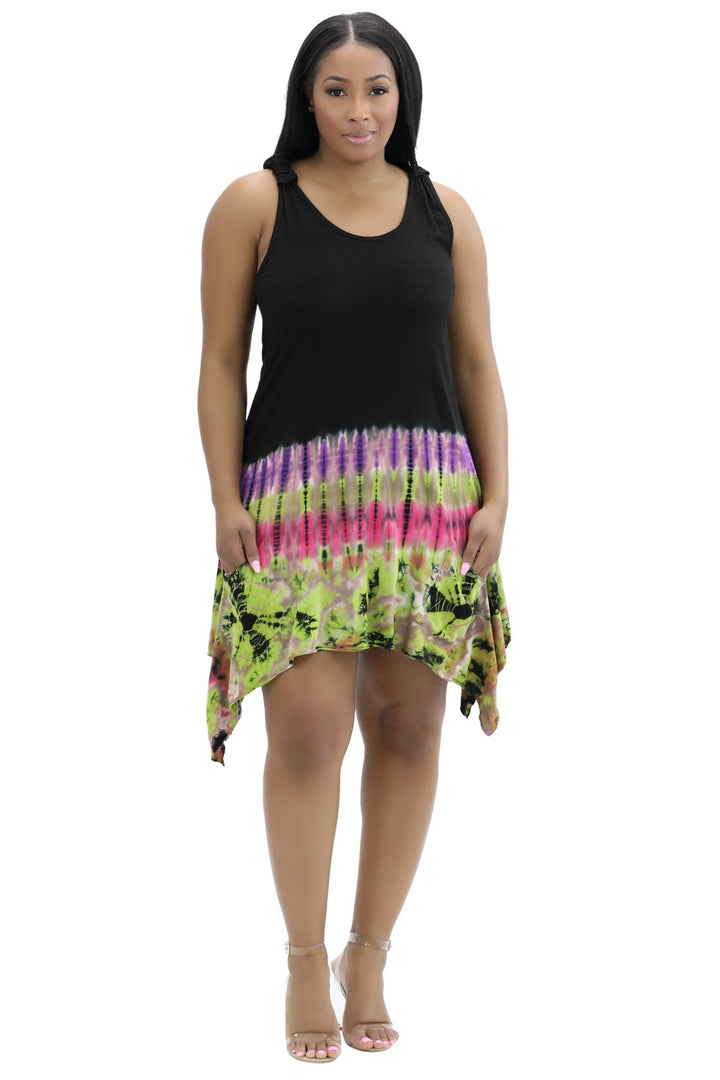 Spandex Tie Dye Dress w/ Pockets SP19 - Advance Apparels Inc