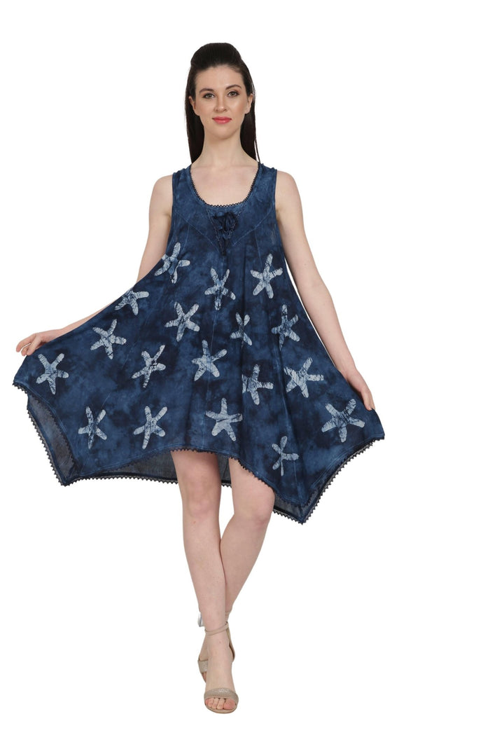 Starfish Block Print Dress 20721 - Advance Apparels Inc