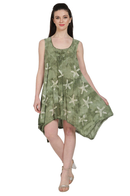 Starfish Block Print Dress 20721 - Advance Apparels Inc