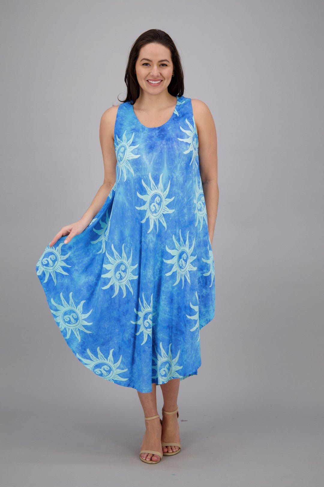 Sun Printed Beach Dress 17147 - Advance Apparels Inc