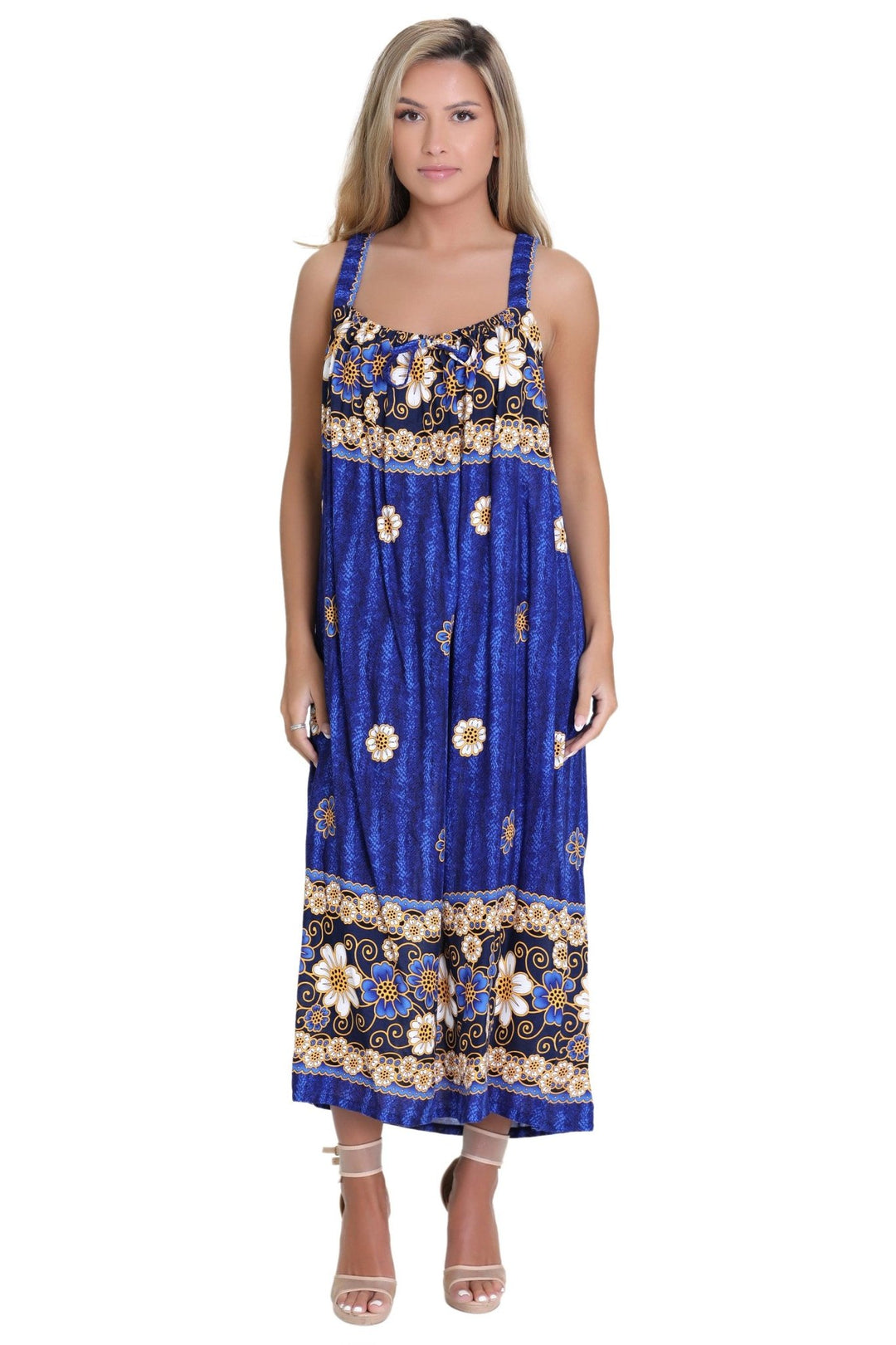 Sunflower Print Resort Dress TH-2027A - Advance Apparels Inc