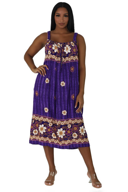 Sunflower Print Resort Dress TH-2027A - Advance Apparels Inc