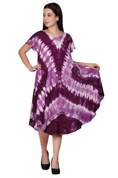 Tie Dye Cap Sleeve Dress 482207SLV - Advance Apparels Inc