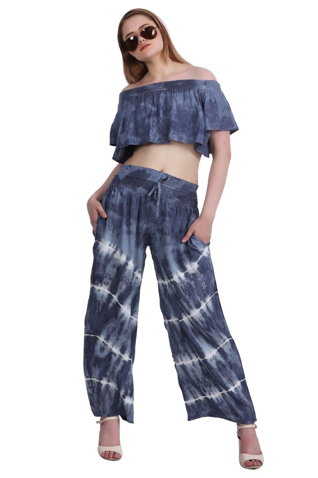 Tie Dye Off Shoulder Top & Pant Set WS-7010 - Advance Apparels Inc