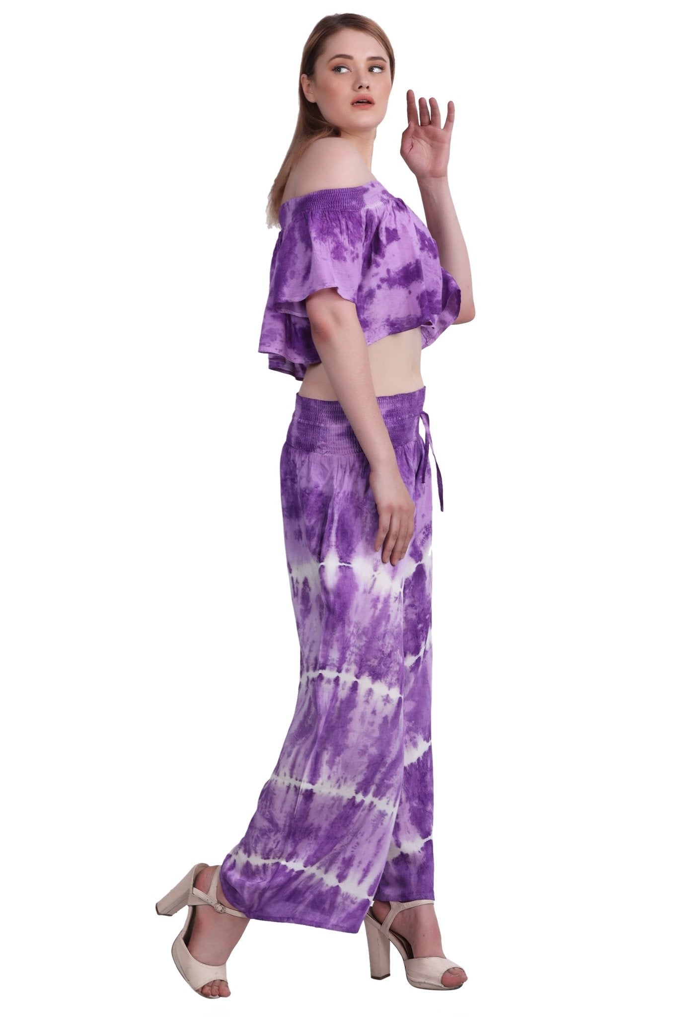 Tie Dye Off Shoulder Top & Pant Set WS-7010 - Advance Apparels Inc