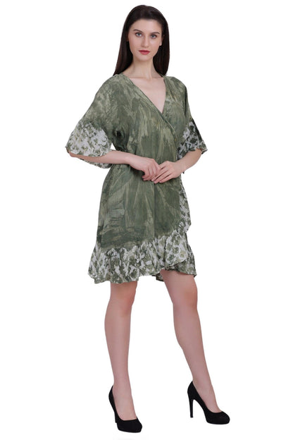 Tie Dye Wrap Dress 262106 - Advance Apparels Inc