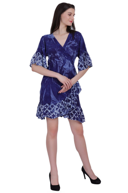 Tie Dye Wrap Dress 262106 - Advance Apparels Inc