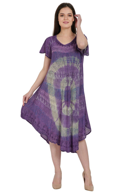 Traditional Batik + Tie Dye Umbrella Dress UDS48-2407 - Advance Apparels Inc