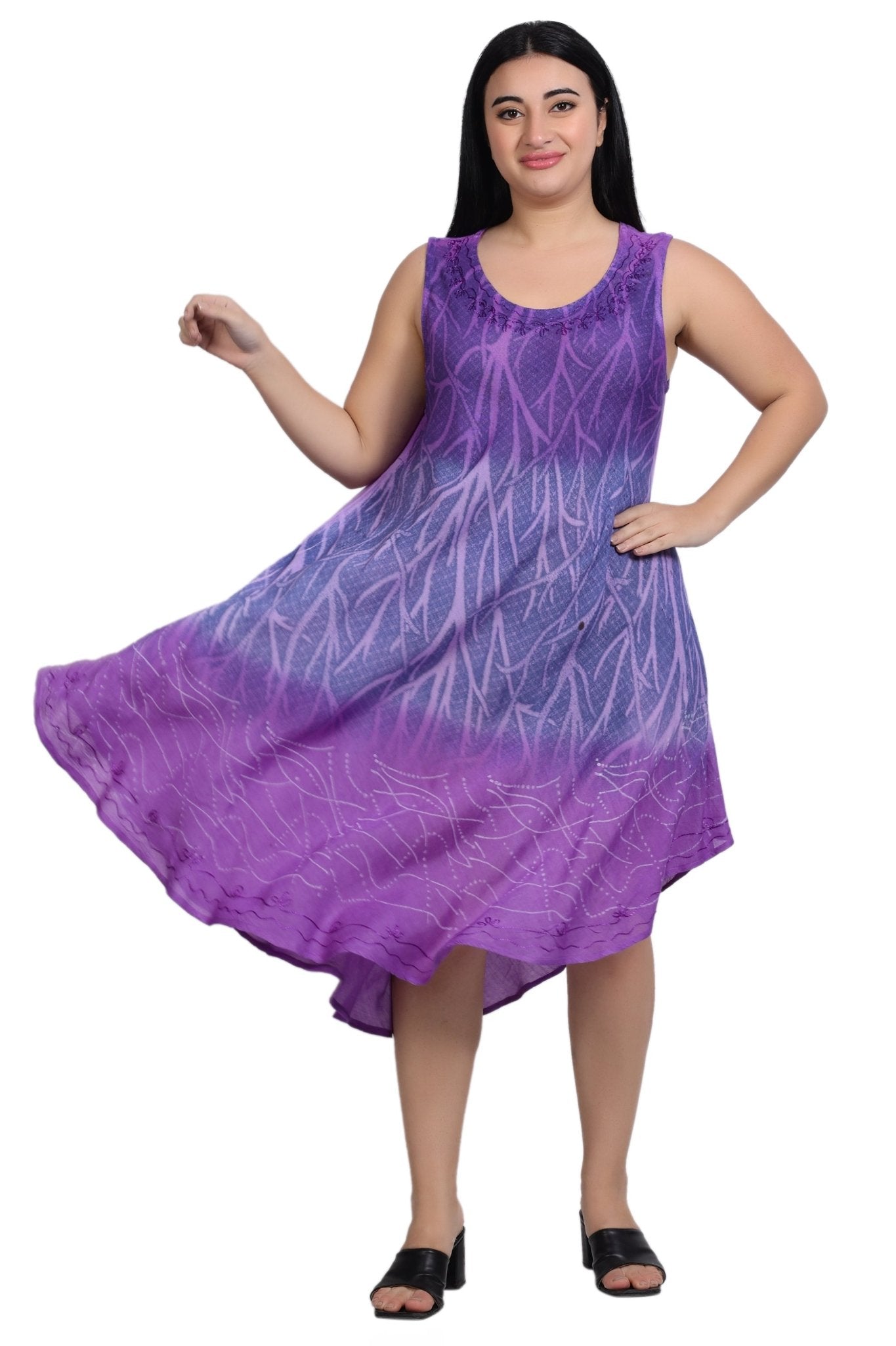 Tri-Layer Tie Dye Dress 482159R - Advance Apparels Inc