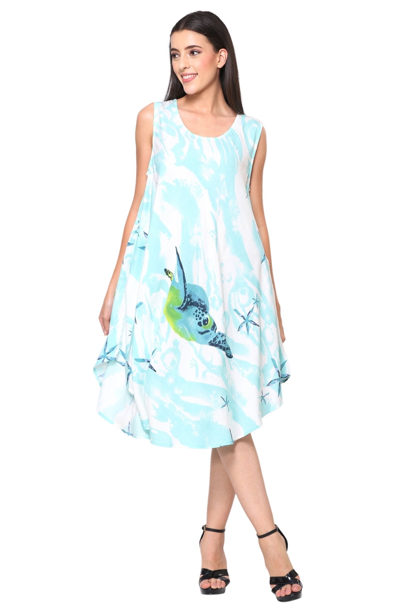 Turtle Print Beach Dress 422125 - Advance Apparels Inc