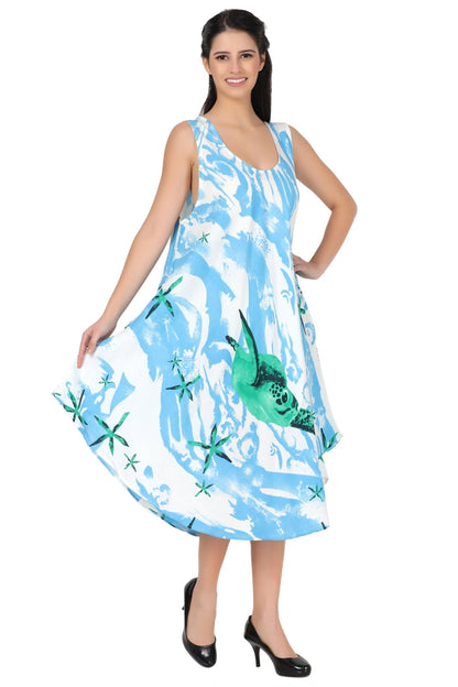 Turtle Print Beach Dress 422125 - Advance Apparels Inc